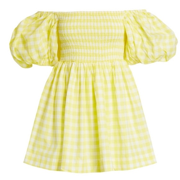 S/W/F Yellow Gingham Check Golden Path Babydoll Style Dress, NWT Sz L - Picture 8 of 16
